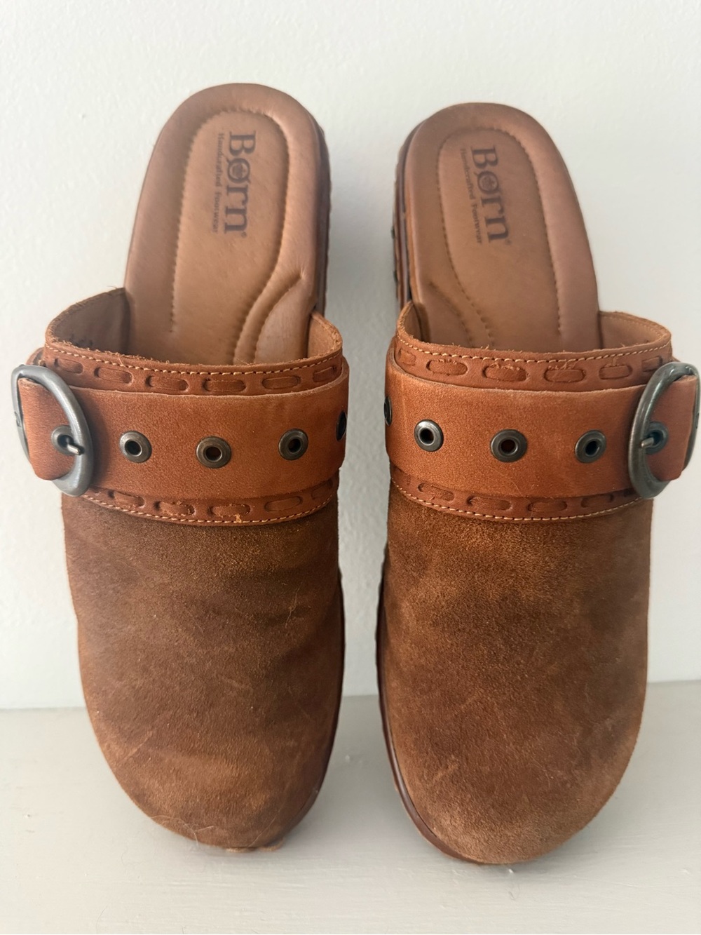 Women’s Born Brown Suede Slip-On Clog - Picture 3 of 5